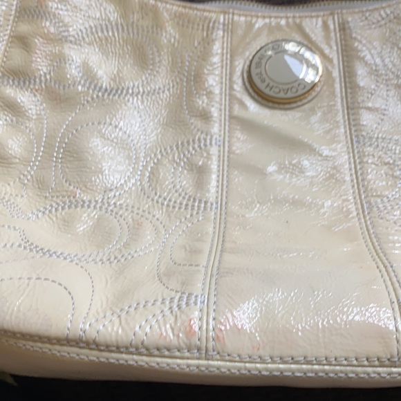 Cream/ivory colored authentic coach purse. - Picture 9 of 17